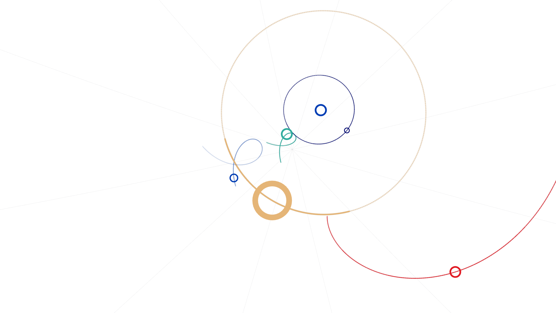 Mercury at first crossing: overhead view