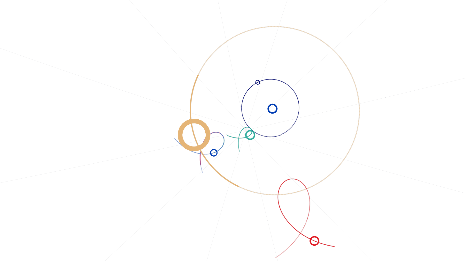 Mercury at forward-motion study frame: overhead view